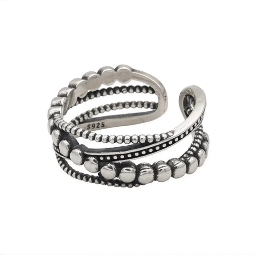 𝅺NEW 925 Sterling Silver Simple Retro Style Ring
